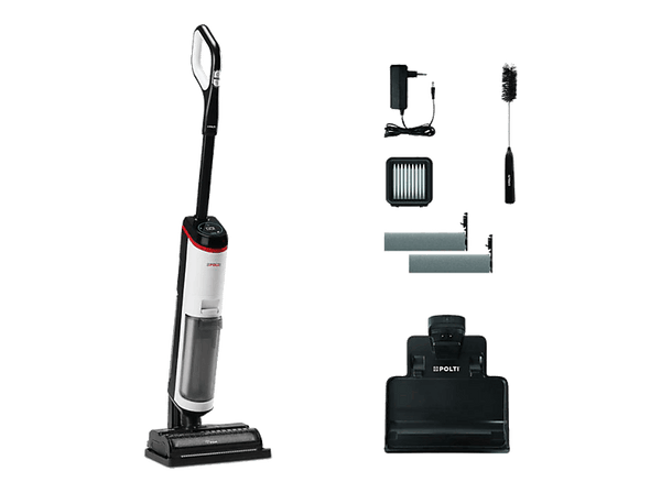 Limpiador de vapor - Polti RollySteam WD30C Cordless, 450 W, 3 en 1: aspira, lava y desinfecta con vapor, 35 min autonomía, Autolimpieza, Pantalla LED