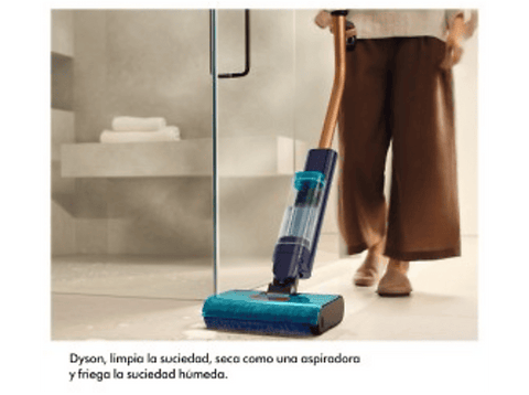 Fregona eléctrica - Dyson Clean+Wash Hygiene™, Recoge suciedad, Diseñada sin filtro, Sin malos olores, Higiénica, Azul de Prusia/Cobre
