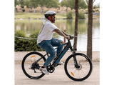 Bicicleta de Montaña - smartGyro Senda 2, Potencia 250W, Velocidad máx. 25 km/h, Autonomía 60km, 7 Velocidades, Eléctrica, Gris/Azul