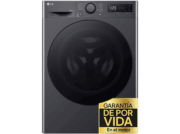 Lavadora secadora - LG F4DR6010AGM, Serie 600, 10 kg / 6 kg, 1400 rpm, 12 programas, AI Direct Drive™, TurboWash™360˚, Inox grafito antihuellas