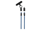 Cordón para móvil - Panda Lanyard, 1.2m Cable, USB-C, Goma, Carga rápida, 60W, Azul