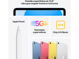 APPLE iPad (2022 10ª gen), 64 GB, Plata, WiFi+CELL, 10.9, Retina, Chip A14 Bionic, iPadOS 16
