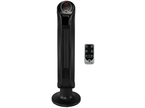 Calefactor - Rowenta Intense Comfort SO9420, 2400 W, Cerámico, 40 m², 3 Velocidades, Temperatura Automática, Oscilación, Silencioso, LED, ECO, Negro