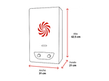 Calentador a gas - Ariston Akros LPG, Gas atmosférico, 21 kW, 11 l, Control Exterior de Temperatura, Gas butano/propano, Blanco