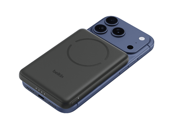 Powerbank - Belkin BBA012, USB-C, 15 W, Tecnología magnética Qi2, 5000 mAh, Negro
