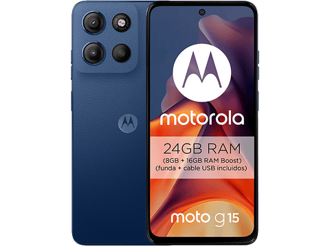 Móvil - Motorola Moto g15, Navy Peony, 512 GB, 8 GB RAM, 6.72