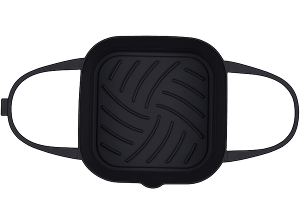 Accesorio freidora - NK-HO330022, Base de Silicona, 20x20 cm, Plegable con Separador, Apto Lavavajillas, Apto Microondas, Negro