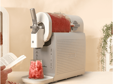Heladera - Moulinex Freezi MJ803, Heladera 16 en 1, Helados y bebidas heladas al momento, 5 Programas automáticos, Silenciosa, 8 Raciones, Blanca