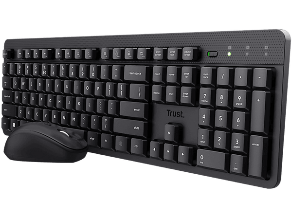 Pack Teclado + Ratón - Trust Ody II, Inalámbrico, Silencioso, Negro
