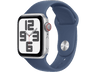 Apple Watch SE (2024), GPS + Cellular, 44 mm, Caja de aluminio Plata, Vidrio delantero Ion-X, Correa deportiva Azul denim, Talla M/L