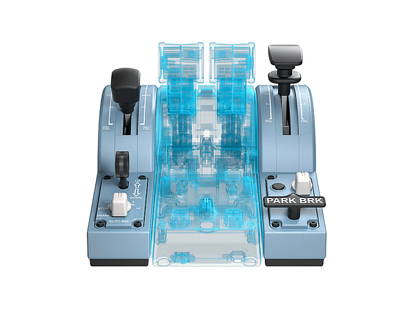 Simulador de vuelo - Thrustmaster TCA Quadrant Add-On Airbus Edition, Azul