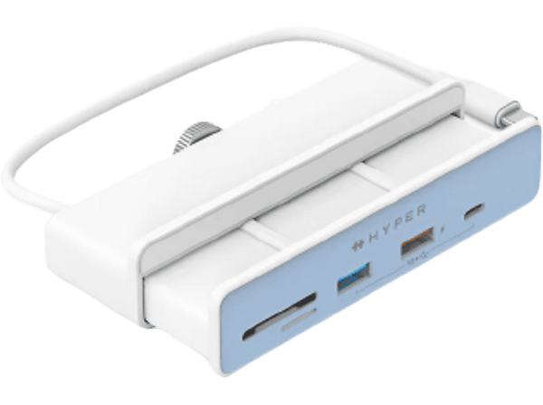Hub USB - Hyper HD34A8, 6 Puertos en 1, USB-C, 10 Gbit/s, Blanco