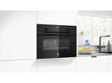 Horno compacto - Balay 3CB5159N3, Serie cristal, Multifunción, Aquálisis, 47 l,  Aire caliente 3D Profesional, Turbo grill, 60 cm, Negro
