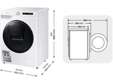 Lavadora secadora - Samsung WD80T554DBW/S3, 8kg, 5 Kg, 1400 rpm, AddWash, IA con SmartThings™, Blanco