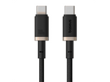 Cable USB-C - Baseus Dura, Tipo-C a Tipo-C, 100 cm, Carga ultrarrápida, Protección inteligente a sobrecargas, Alta resistencia, 100W, Dorado y Negro