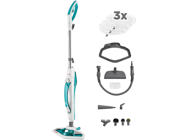 Escoba de vapor - Polti Vaporetto SV450 Double, 0.3 l, 1500 W, Hasta 5 bares, 2.7  m², Blanco y verde