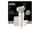 Depiladora - Braun Silk·épil 9 Flex 9-030 3D, En seco y en mojado, Cabezal flexible en 3D, Piel suave duradera, 2 accesorios adicionales, Oro