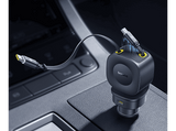 Cargador coche - Baseus PrimeTrip VR2 Max, Universal, Tipo C y USB, Sistema retráctil magnético, Carga rápida multidispositivo, Giro 450º, 100W, Negro