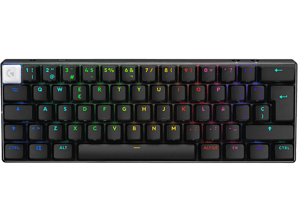 Teclado gaming - Logitech G Pro X 60, Inalámbrico, Lightspeed-Bluetooth, RGB Lightsync, Interruptores ópticos, Teclas PBT-Personalizables, PC, Negro