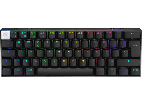 Teclado gaming - Logitech G Pro X 60, Inalámbrico, Lightspeed-Bluetooth, RGB Lightsync, Interruptores ópticos, Teclas PBT-Personalizables, PC, Negro