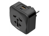 Adaptador de viaje - Hama 00223460, 1 Puerto USB-C y 1 puerto USB-A, Negro