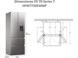 Frigorífico americano - Haier FD 70 Series 7 HFW7720EWMP,  No Frost, 200.6 cm, 477 l, Daylight LED, Wi-Fi, Inox