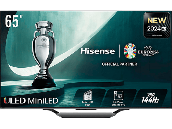 TV Mini LED 65" - Hisense 65U7NQ, UHD 4K, Mini LED, Smart TV, Hi-View, Dolby Atmos&Vision, Imax, IA, Negro