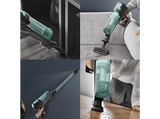 Aspirador escoba - Rowenta X-FORCE 8.80 RH1833, 250 W, 100 AW, 45 min Autonomía, 0.44 L, Ligera, 1.3 Kg, Limpieza 4 en 1, Verde, Gris