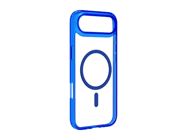 Funda móvil - CellularLine ICONIC MAG, Para iPhone 17 Air, Ultrarresistente, MagSafe, Azul y Transparente