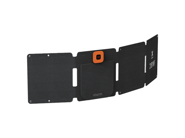 Panel Solar - Xtorm XR2S28, 28W, IPX4, Plegable, 1x USB-A, 1x USB-C, Pantalla LCD, Negro