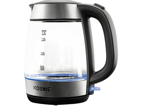 Hervidor de agua - Koenic KWK 2220, 1.7l, 2200W, Vidrio, Inox