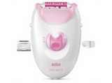 Depiladora - Braun Silk·épil 3 3-031, Depiladora de arranque con cable, Piel suave duradera, Cabezal rasuradora, Rosa