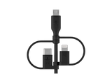 Cable USB - Belkin Cable Universal 3 en 1, USB-A, USB-C, Micro-USB, Lightning, 1 m, Negro