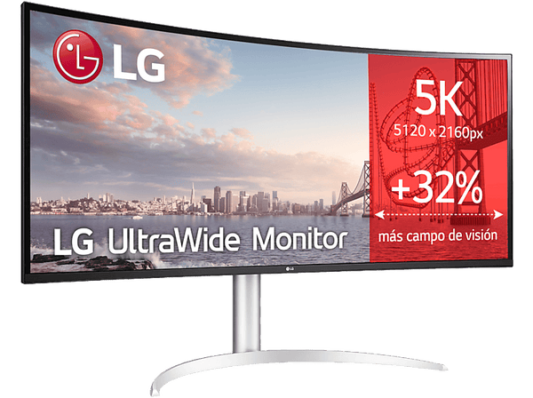 Monitor - LG 40WP95CP, 39.7", 5.120 x 2.160 píxeles, 5 ms, 72 Hz, HDMI x2, DisplayPort x2, Blanco