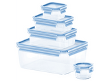 Pack Tupper - Tefal Clip&Close K3029012, 5 recipientes , 0.15 L-3.7 L,  Plástico, Transparente