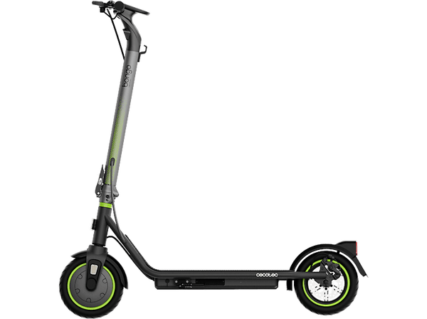 Patinete eléctrico - Cecotec Bongo D30 Mobile, 350 W, Máx 650 W, Autonomía 30 km, Inclinación 15%, 8.5", Incluye soporte para el móvil, Negro y verde