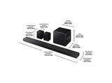 Barra de sonido - Samsung HW-QS750F/ZF, Bluetooth, 465W con subwoofer y Dolby 5.1ch, Wifi Negro