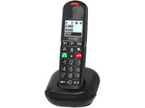 Teléfono - Alcatel XL685 Single, Análogo, Teclas Grandes, Compatible con Audífonos, Negro