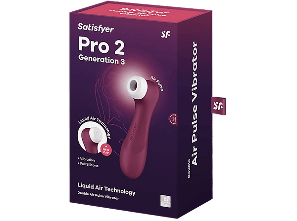 Succionador de clítoris - Satisfyer Pro 2 Generation 3, Silicona, 12 Programas de Vibración, Impermeable (IPX7), Modo Susurro, Rojo