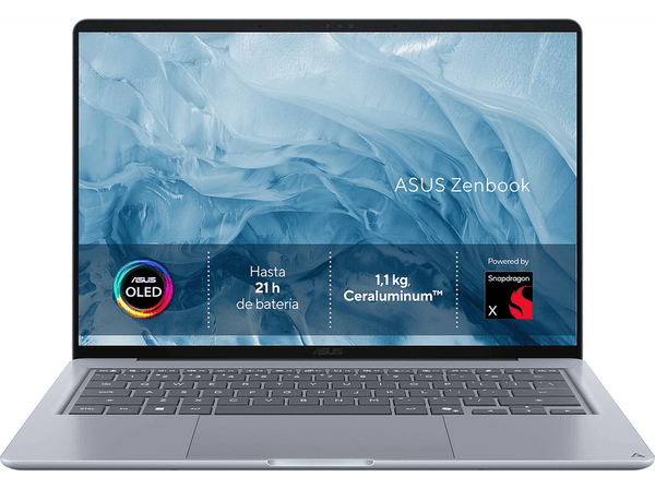 Portátil - ASUS Zenbook 14 OLED UX3480QA-U1090W Copilot+ PC, 14 " WUXGA, Snapdragon® X X1-26-100 45 TOPS, 16GB, 256GB SSD, W11H, Sin cargador