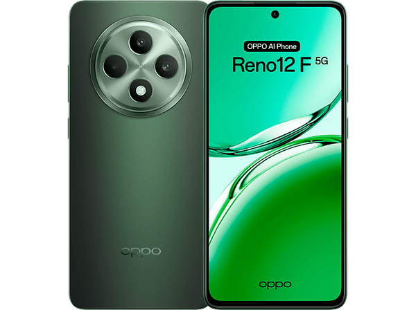 Móvil - OPPO Reno 12 F 5G, 256 GB, 8 GB RAM, 6.67" AMOLED Full HD+ 120 Hz, Mediatek Dimensity 6300 5G, 5000 mAh, Black Green, Android