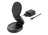 Cargador móvil inalámbrico - Belkin WIZ034KQBK, Compatible con Qi2 o MagSafe, Convertible 3 en 1, Plegable, Negro
