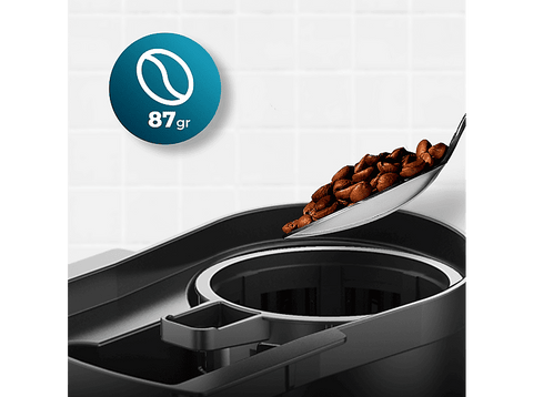Cafetera de goteo - Cecotec Coffee 66 Grind & Drop, 12 tazas, 1086 W, Programable, Capacidad 1.8 L, Tecnología ExtremeAroma, Grey