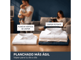 Cepillo de vapor - Rowenta AeroSteam Elite DR9920, Plancha 2 en 1, Vapor y succión, Depósito 200 ml, Interfaz táctil con 3 modos, Azul