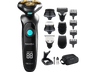 Afeitadora corporal - Cecotec Bamba PrecisionCare TwistGroom 10in1, Multiusos, 4 niveles, 10 accesorios, 80 min, Waterproof, Negro