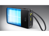 Powerbank - Baseus EnerFill Bipow2 Pro, 20000mAh, 22.5W, Cable retráctil, Carga simultánea ultrarrápida, USB-C, Negro Cluster