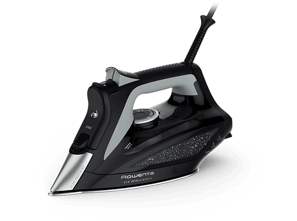Plancha de vapor - Rowenta Eco Intelligence DW6340D1, 2500 W, 190 g/min, 0.3 L, Microsteam 400 HD 3D Laser, Antigoteo, Antical, Vapor Vertical, Negro