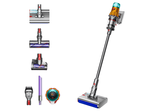 Aspirador escoba - Dyson V12s Detect™ Slim Submarine, Friegasuelos, Potencia succión 140 AW, Autonomía 60 min, Accesorios incluídos, Níquel