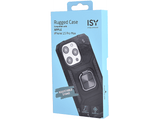 Funda - Isy ISC 6102, Apple, iPhone 15 Pro Max, Resistente a Golpes, Soporte Plegable Integrado, Negro
