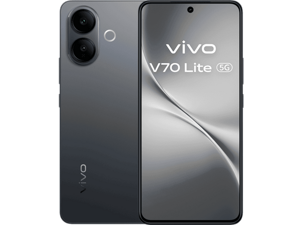 vivo V70 Lite, Elegant Black, 128 GB, 6 GB RAM, 6.77 " FHD +, MediaTek Dimensity 7400 Turbo, 6500 mAh